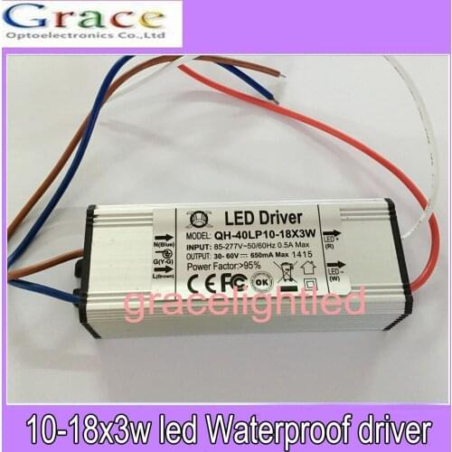 5 PCS CC Isolation 36W AC85-277V LED Driver 10-18x3W 600mA DC30-60V High PFC IP67 LED Power Supply For Spotlights