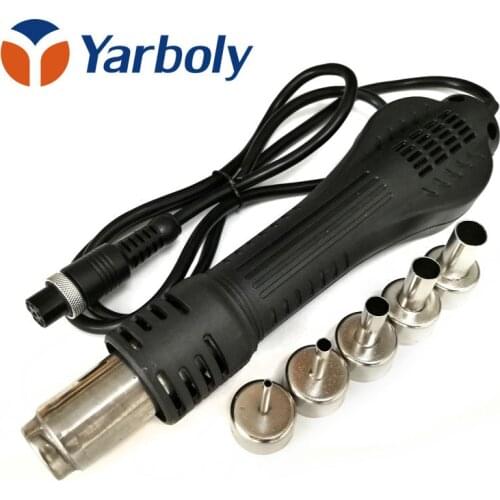 8-holes Hot Air Desoldering Gun Handle Soldering FOR 858 8858D 878A 878 Heat Rework Gun Solder Station Repair + 5pcs Nozzles