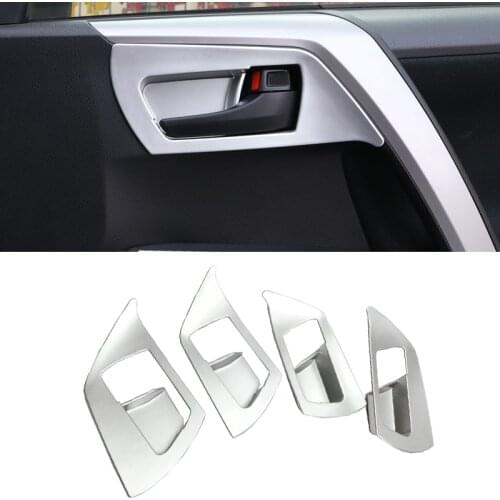 Interior For Toyota RAV4 Rav 4 2013 2014 2015 2016 2017 2018 ABS Accessories Inner Side Door Handle Bowl Cover Trim 4 Pcs / Set