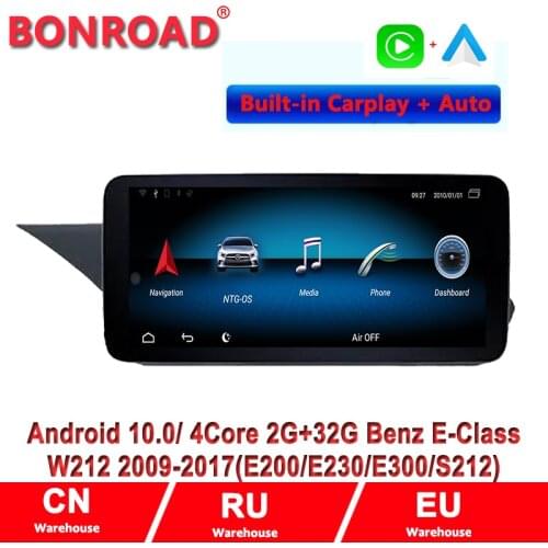 Bonroad 2 RAM 32 ROM Car Multimedia Android 10 For Benz E Class W212 E200/E260/E230/E300 NTG 4.0/4.5/5.0 Bluetooth Car Stereo