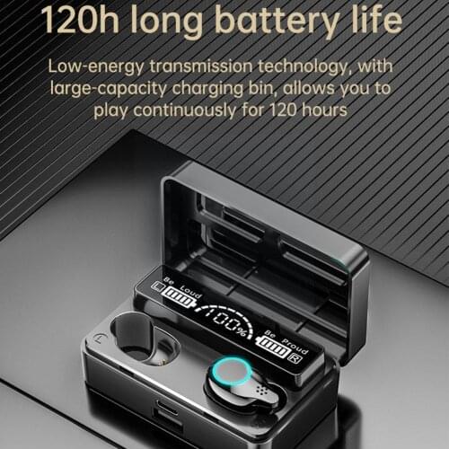 Wireless Sports Earphone Bluetooth-Compatible 5.1 Power Headphones Display 3D Headset Earphone LED AI HD X4A4