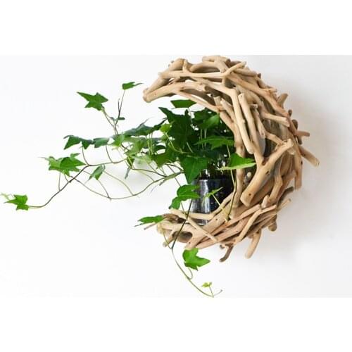 Wooden Vase Wall Decoration Pendant Living Room Balcony Wall Hanging Flower Pot Home Hotel Restaurant Wall Hanging Flower Pot