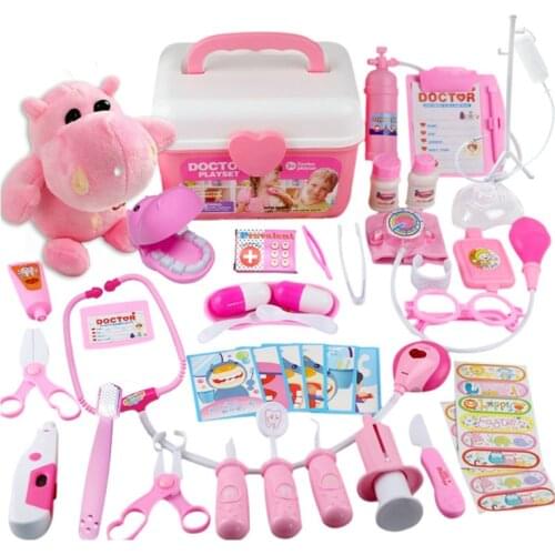 Children Doctor Nurse Pretend Play 42pcs Set Role-playing Games Medical Box Toy Set For Imagination Play for Kids