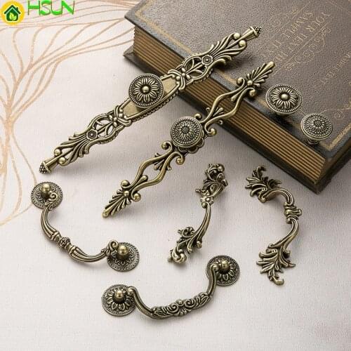 Door Pull Handle Knob Vintage Copper For Home House Kitchen Room Furniture Hardware Metal Drawer Wardrobe Cabinet Cupboard