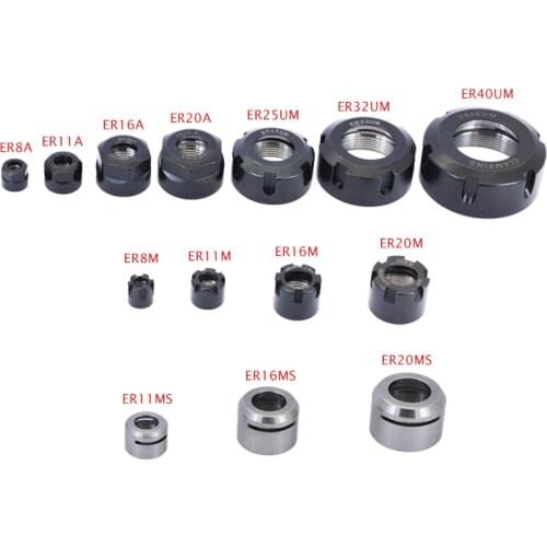 ER8 ER11 ER16 ER ER25 ER32 ER40 A M/MS UM nut ER collet nut for clamping cnc milling turning collet chucks