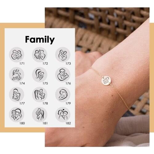 Hypoallergenic Stainless Steel Bracelet Customize Family Mother and Kids Patterns Not Faded Rose Gold Color Bracelet for Party