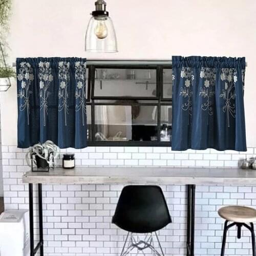 Short curtain polyester cotton embroidered curtain rideaux court cortinas de cafe para la cocina valance room valance