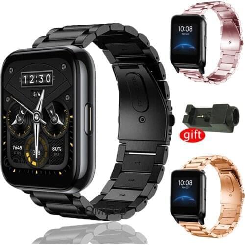 Metal Stainless steel wristband for realme watch 2 pro smart watch strap Bands for realme 2 band belt adjustable