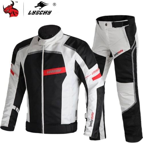 LYSCHY Autumn Winter Motorcycle Jacket Pants Suit Waterproof Motorbike Riding Moto Jacket Motorcbike Cold-proof Protective Gear