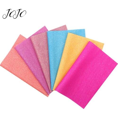 JOJO BOWS 22*30cm Soft Thin Glitter Fabric Sheet In Synthetic Leather Solid Sequin DIY Hair Bows Home Decoration Sewing Material