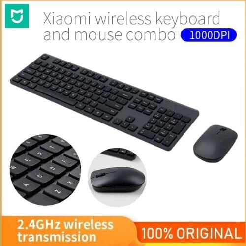Xiaomi Wireless Keyboard & Mouse Set 2.4GHz Portable Multimedia Mi Mouse Keyboard Combo Notebook Laptop For Office Home