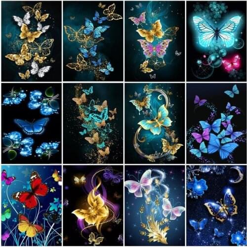 CHENISTORY 40x50cm Paint By Number DIY Butterfly Animal For Kids Kits Drawing On Canvas Handpainted Painting Art Gift Home Decor