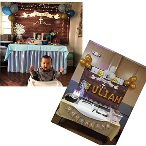 Holy Communion Party Backdrop Happy Christening Decorations Baptism Banners Dessert Table Photo Background God Bless Wallpaper