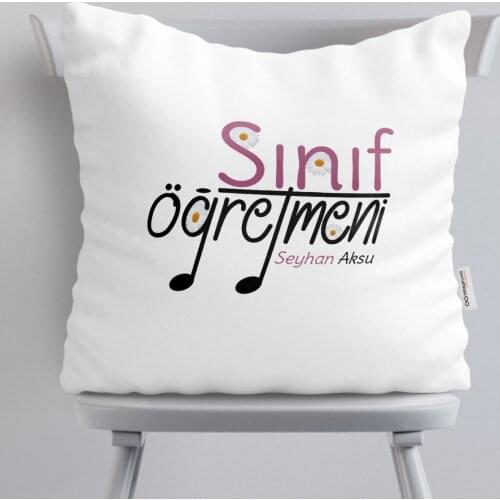 Personalized Class Teacher White Yastık-16