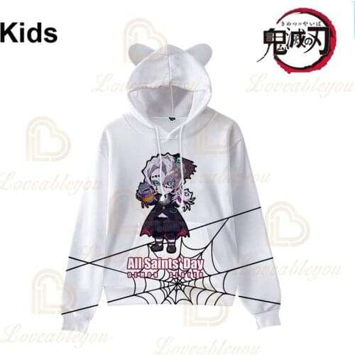 Rui Kibutsuji Muzan Demon Slayer Children Cute Japen Anime 3D Hoodies Kimetsu no Yaiba Streetwear Men and Women Sweatshirt Tops