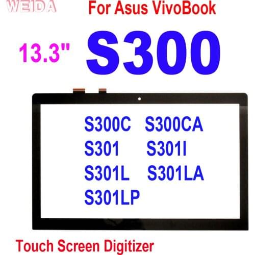 13.3" Touch For Asus VivoBook S300 Touch S300C S300CA S301 S301I S301L S301LA S301LP Touch Screen Digitizer Panel Front Glass