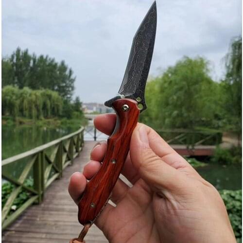 VG10 Damascus Steel Rosewood handle Folding Knife Pocket Hunting Outdoor Camping Knife Survival Rescue EDC Tool