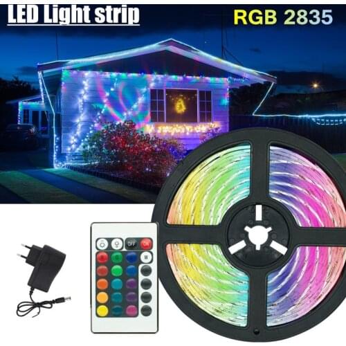 LED Strip Lights 5M Length RGB SMD2835 Flexible Ribbon Waterproof TV Background Lighting RGB LED Light 5M Tape Diode Control
