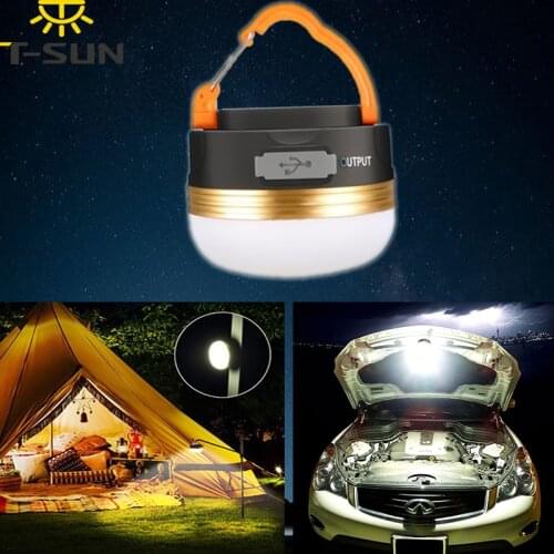 T-SUNRISE LED Camping Light Outdoor Lighting Rechargeable Light Portable Spotlight Warm White Hang Magnetic Lanterns to the tent