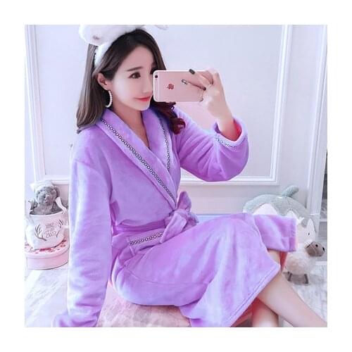 Thickening Flannel Winter Robe Sexy Robes For Women Bathrobe Dressing Gowns For Women Bathrobes Peignoir Femme Soie Albornoz