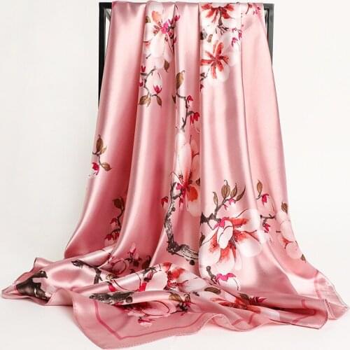 Vintage Chinese Style Flower Cotton silk scarf Large Square Scarf Ladies Temperament Scarves Muslim Hijab Air-conditioned Shawls