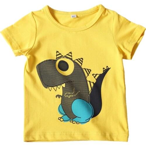High Quality Summer Kids Dinosaur T-shirts Short Sleeve for Boys Cotton 1-8Y