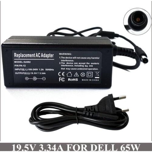 19.5V 3.34A 65W Laptop AC Adapter Battery Charger For Dell Inspiron N5010 N5030 N5050 N5110 N7010 N7110 PA-12 PA-2E
