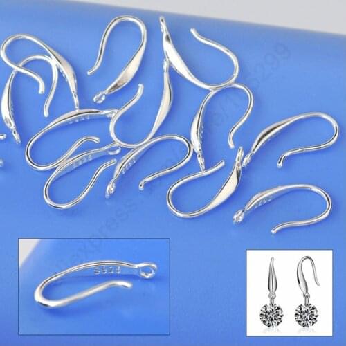 Factory Price 50PCS 925 Sterling Silver Earring Smooth Hook Ear Wires DIY Earring Accessories Jewelry Findings Wholesale
