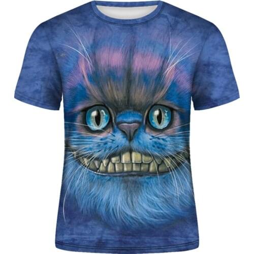 Womens summer new design funny animal cat T shirt fashion men and women casual sports short sleeve T shirt top