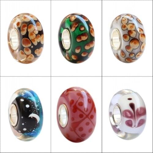 Emith Fla 100% 925 Sterling Silver Charm Bead Fit European Bracelet Bangle Jewelry DIY Accessories4 Colors