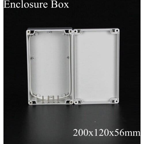 1 piece/lot) 200*120*56mm Grey ABS Plastic IP65 Waterproof Enclosure PVC Junction Box Electronic Project Instrument Case
