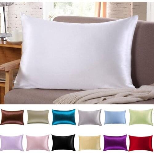 1 Pc Pillow Cover Silk Pillow Case Cushion 51cm x 76cm 13 Colors to Choose Softer Silk Pillowcase Top Quality Pillow Case