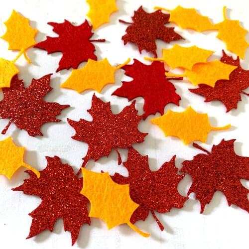 10g Confetti Thanksgiving Day Maple Leaf Table Scatters Decorations Glitter non-woven Party Supplies