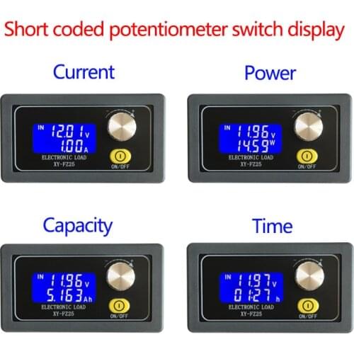18650 Lithium Acid Adjust Constant Current Electronic Load 1.5v~25v 5A 35W Battery Tester Discharge Capacity meter monitor