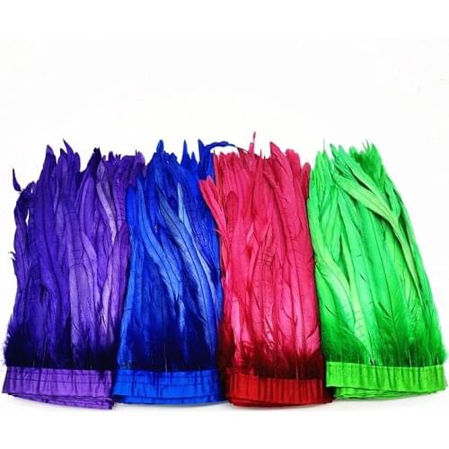 2m Rooster Tails Feathers Trim For Crafts Dress Skirt Carnival Plumes DIY feathers for jewelry making wedding decoration 15-35cm