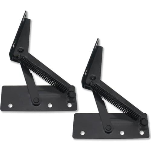 2Pcs/set Black Sofa Hinge Furniture Hinges Multifunctional Supporting Spring Hinges For Support Sofa Headrest, Storage Box