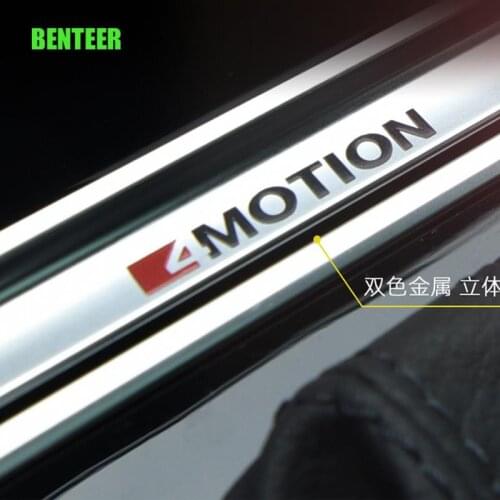 2pcs Stainless Steel 4motion Car Sticker For Volkswagen Revo Golf6 Golf7 Polo R36 B7L CC Touran Passat B8 Scirocco Mk6 Mk7 GTI