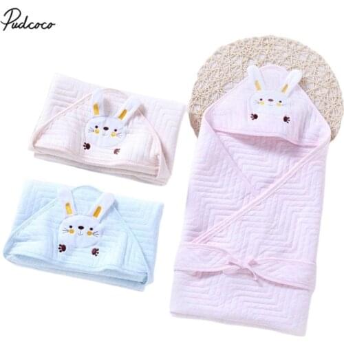2020 Spring and Autumn Cotton Newborn Wrapping Blanket Cartoon Colored Cotton Baby Blanket Thin Solid Color