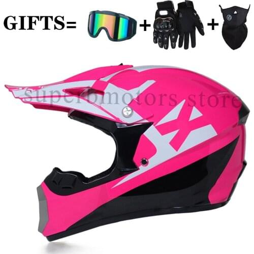 3 Gifts Racing Off-Road Full Face Motorcycle Helmet Dot Motocross Motorbike Dirt Bike Vintage Casco Moto
