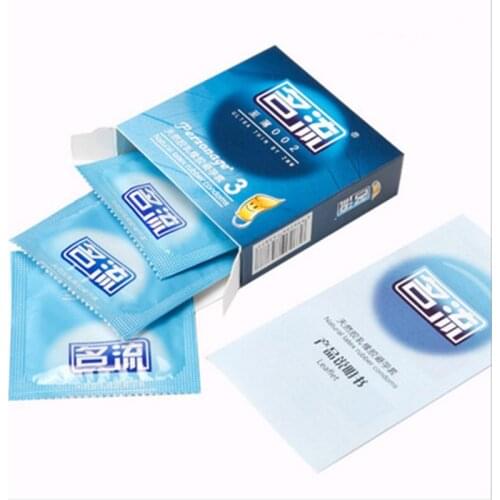 3pcs Mens Condom Smooth Thin Lubricated Natural Latex Condoms for Men Sex Lasting Sleeve Safer Contraception Condom Sex Products
