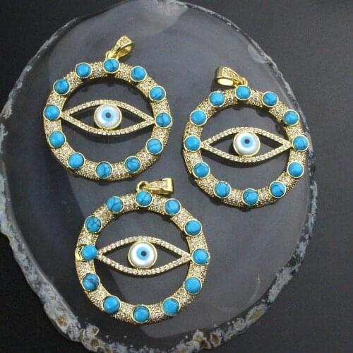 35*35mm 5pcs/lot New fashion colorful cz eye pendant,popular cubic zircon charm,necklace/earring jewelry accessories wholesale