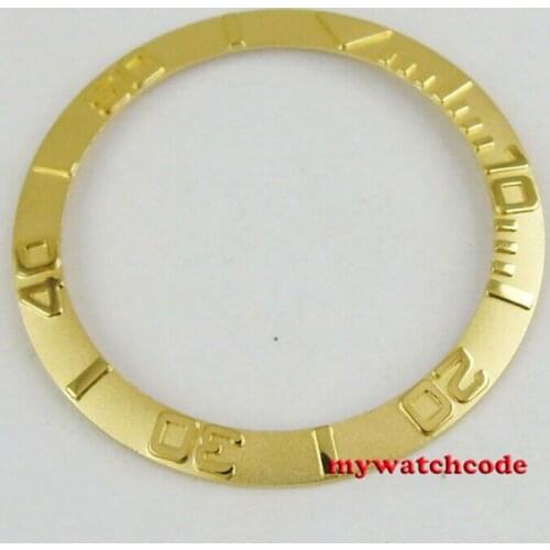 38mm yellow golden ceramic bezel insert for 40mm sub mens watch
