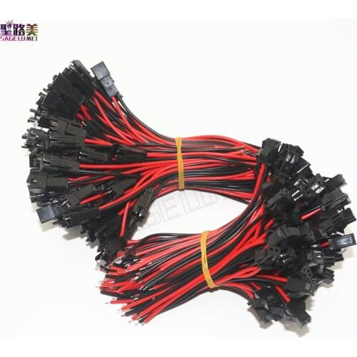 50pairs 2pin JST male to female wire connector 10cm length Wires for single color led strip Lamp Driver cable Adapter connector