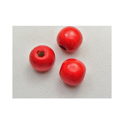 50 pcs Red Round Wood Beads 16mm~Large Wooden Beads