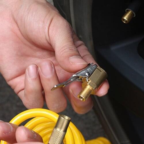 8mm Car Auto Brass Tyre Wheel Tire Air Chuck Inflator Pump Valve Clip Clamp Connector Adapter for Compressor Car Accessories