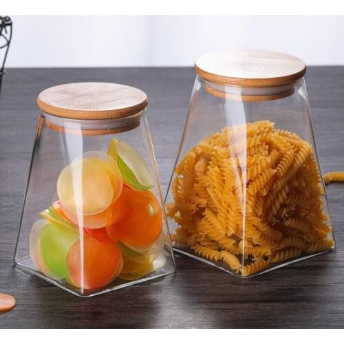 950ml/750ml/500ml/350ml Glass Coffee Jar Tea Jar Sugar Jar Glass Container Candy Jar Storage Container Kitchen Container Cover