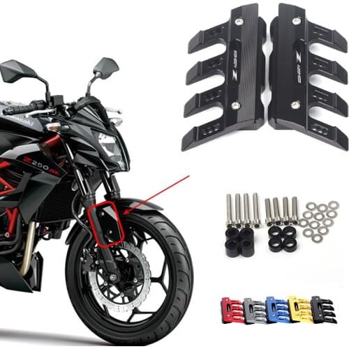 For Kawasaki Z125 Z250 Z300 Z400 Motorcycle CNC Accessories Mudguard Side Protection Block Front Fender Anti-Fall Slider