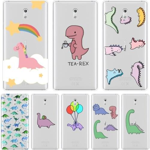 Phone Case For Nokia 1 Plus 2 3 5 6 8 9 Dinosaur Soft Silicone Back Cover For Nokia2 Nokia3 Nokia5 Nokia6 Nokia 7 Plus X6 X71