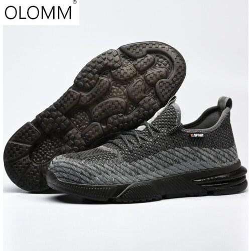 Breathable Mens Safety Shoes Boots With Steel Toe Cap Casual Mens Boots Work Indestructible Shoes Puncture-Proof Work Sneakers