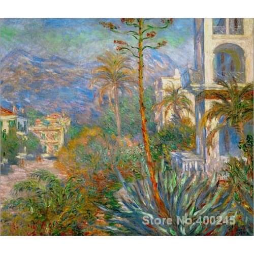 Oil Painting room decor Village avec montagne et Agave by Claude Monet Landscape art Handmade High quality